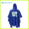 Poncho de pluie en PVC bleu imprimé personnalisé